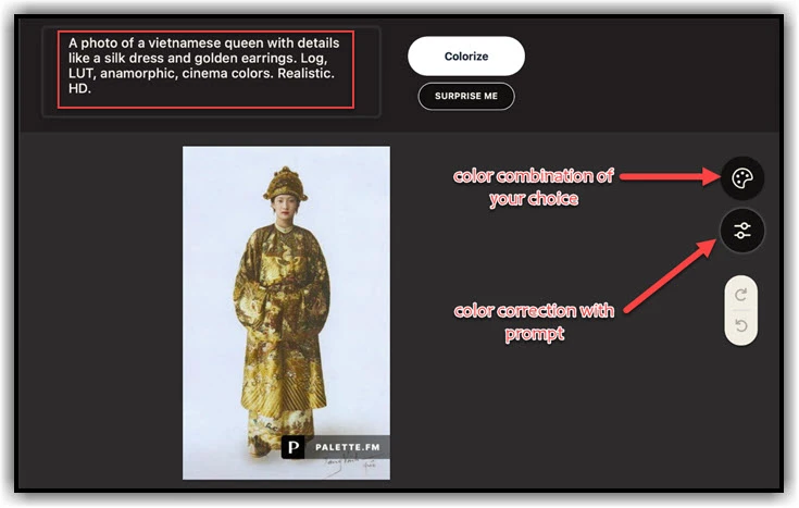 Colorize your photo using Palette