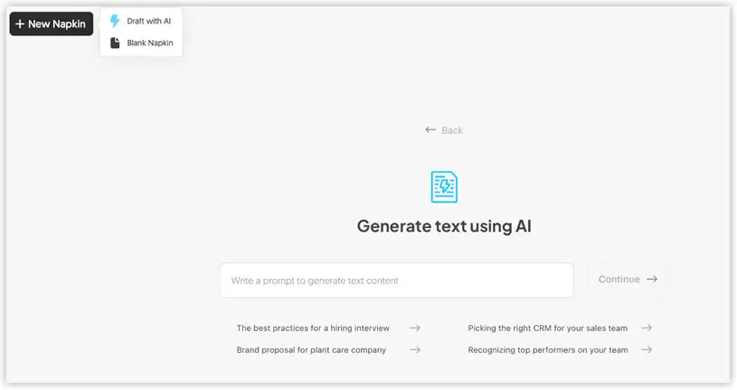 Infographic creation tool from text Napkin AI